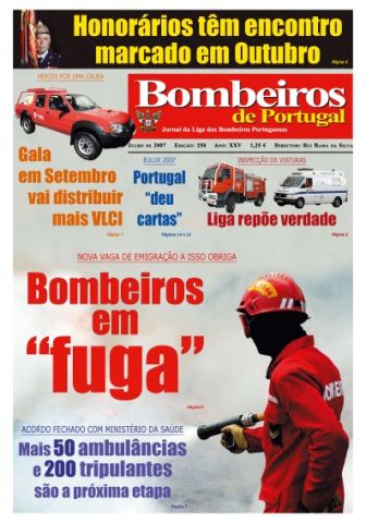 Capa do Jornal Bombeiros de Portugal Julho 2007