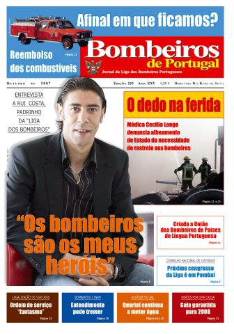 Capa do Jornal Bombeiros de Portugal Outubro 2007